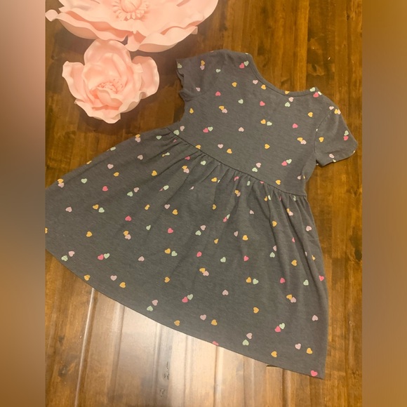 Cat & Jack Heart Print Toddler Dress Sz 4T       💜💛💖 - Picture 6 of 7